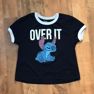 Disney Stitch navy blue crop top